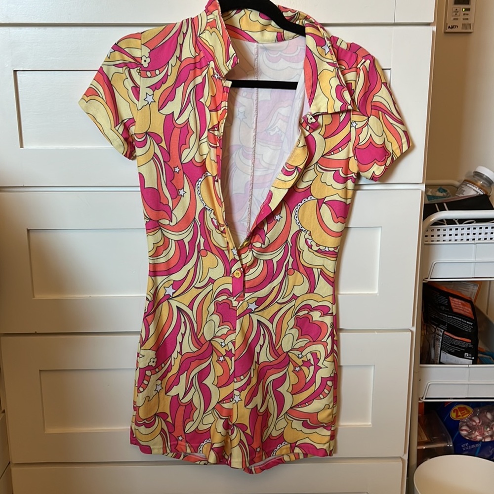 Bodycon Jumpsuit Colorful Pattern - Picture 2 of 3